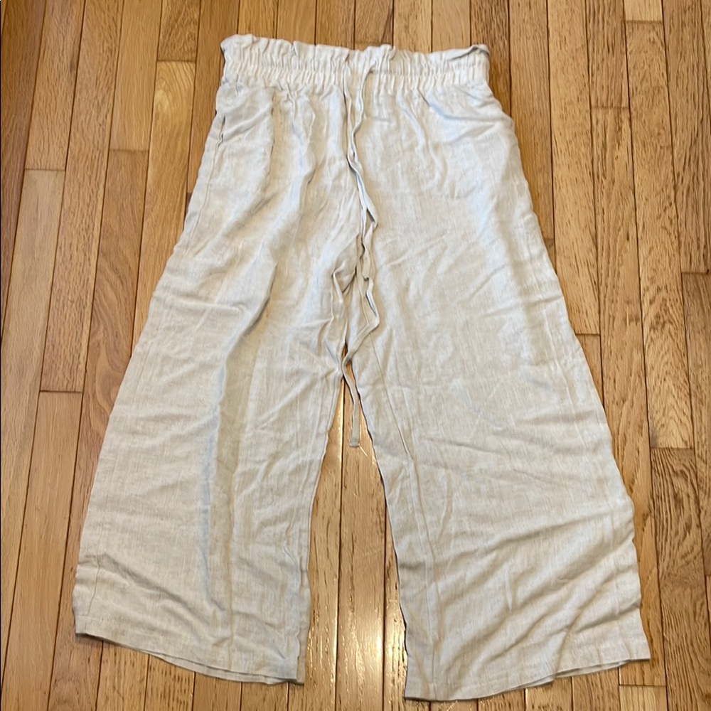 NWOT linen/cotton blend wide leg pants